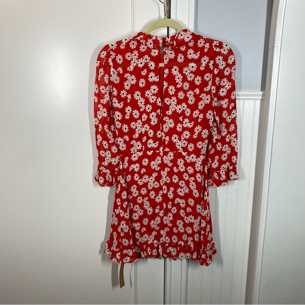 Reformation Stevie Dress (Oopsie Daisy) long sleeve mini dress viscose size 2 - Picture 7 of 10